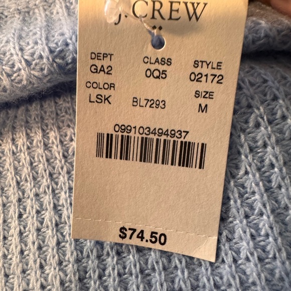 J. Crew Soft Blue, Crew Neck, wool blend Sweater NWT - Picture 7 of 9
